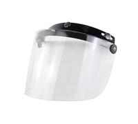 Motorcycle Durable Windproof 3-Snap Visor Lens Shield for Motorcycle Helmets Flip Up Down Open Face Anti Glaring Helmet Accessories(Blue)(Clear)