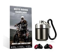 Motorcycle Ear Plugs, Earplugs for Wind Noise Reduction, 26db Advanced Filter Technology Ear Protection with Aluminium Case and Clip, for Motorbike, Highway Riding, Touring (Black&red, Medium)