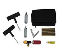 Motorcycle emergency tubeless tyre repair kit, cannister with CO2 gas cylinder
