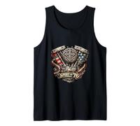 Motorcycle Engine American Flag Cross V Twin Patriot Tank Top