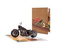 Motorcycle Enthusiast Popup Birthday Card with Envelope Thick Paper Happy Birthday Blessing Card Unique Him Birthday Card for Adults
