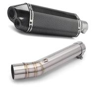 Motorcycle Exhaust 51MM Mid Link Pipe With Slip On 3700mm Muffler Tips For CB1300 2007-2013(Type B)