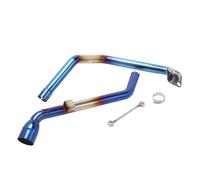 Motorcycle Exhaust Compatible With For FZS150 Motorcycle Exhaust Connection Middle Front Link Pipe For Escape Moto Muffler Modify 51MM Bike Tube(Blue)