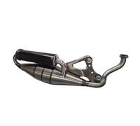 Motorcycle Exhaust For DIO50 For ZX50 For AF34 For AF35 Moped 50cc 2-Stroke Scooters Exhaust Pipe Muffler Pipe Scooter Moped Middle Intermediate Connecting Pipe(Iron balck)