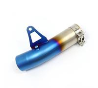 motorcycle exhaust For S1000RR 2009 2010 2011 2012 2013 2014 2015 2016 Motorcycle Slip On Middle Exhaust Link Pipe Adapter Connector Exhaust Mid Pipe(Blue)