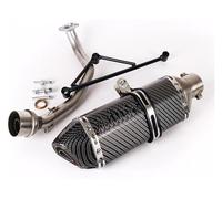 Motorcycle Exhaust For Y&amaha GY6 125cc 150cc Motorcycle Exhaust System Muffler Baffle Front Connection Link Pipe Stainless Steel Muffler Silencer(5)