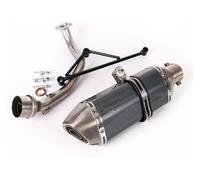 Motorcycle Exhaust For Y&amaha GY6 125cc 150cc Motorcycle Exhaust System Muffler Baffle Front Connection Link Pipe Stainless Steel Muffler Silencer(3)