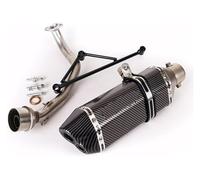 Motorcycle Exhaust For Y&amaha GY6 125cc 150cc Motorcycle Exhaust System Muffler Baffle Front Connection Link Pipe Stainless Steel Muffler Silencer(8)