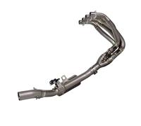 Motorcycle Exhaust Front Link Pipe Replacement 60mm For ZX4RR With Valve | Compatible with Kawasaki Direct Replacement Titanium Alloy Racing Smooth Gas Flow Performance Upgrade Reduces Backpressure