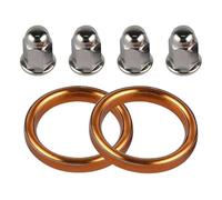 Motorcycle Exhaust Mid Link Pipe For ATC185 1980 ATC185S 1981-1983 ATC200 81-83 ATC200E 1982-1983 ATC200ES 1984 2pcs Exhaust Muffler Gasket 4pcs Nut Accessories