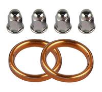 Motorcycle Exhaust Mid Link Pipe For ATC200M 1984-1985 ATC200S 1984-1986 ATC125M 1986-1987 ATC200X 1983-1987 2pcs Exhaust Muffler Pipe Gasket 4pcs Nut Accessories
