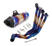 Motorcycle Exhaust Mid Link Pipe For CBR650 CBR650R CB650F Motorcycle Exhaust Escape Full System Front Mid Modified Muffler Carbon Fiber Silencer Slip On Muffler Section(4)
