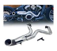 Motorcycle Exhaust Mid Link Pipe For Indian For Scout Sixty 2015 2016 2017 2018 2019 2020 2021 2022 2023 2 In 1 Exhaust Pipe System Parts Motorcycle Accessories(Silver)