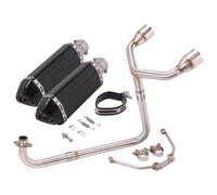 Motorcycle Exhaust Mid Link Pipe For MSX125 MSX 125 Motorcycle Exhaust Full System Modified Double Hole Muffler 51mm Front Middle Link Pipe(4)