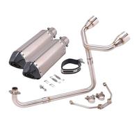 Motorcycle Exhaust Mid Link Pipe For MSX125 MSX 125 Motorcycle Exhaust Full System Modified Double Hole Muffler 51mm Front Middle Link Pipe(1)