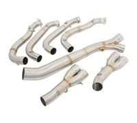 Motorcycle Exhaust Middle Link For BMW S1000RR S1000r 2010-2018 Full System Slip On Exhaust Header Pipe Connect 60mm Muffler Motorbike Exhaust End Silencers(Silver)