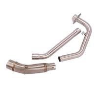 Motorcycle Exhaust Middle Link For CBR125 CBR125R CB125R CBR 125R CB 125 2017-2021 Slip On Exhaust Modified Front Link Pipe Motorbike Exhaust End Silencers(Silver)