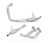 Motorcycle Exhaust Middle Link For Yamaha YZF R3 R25 MT03 2015-2022 Exhaust Escape Modified Full Systems Front Middle Pipe Motorbike Exhaust End Silencers(Silver)