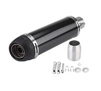 Motorcycle Exhaust Muffler Pipe, 51mm Carbon Fiber Exhaust Muffler Pipe Pit Bike Exhaust Universal Stainless Steel Motorcycle Modified Real Bright with DB Killer