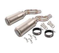 Motorcycle exhaust pipe 51mm Motorcycle Exhaust Mid Link Pipe Connect Muffler For Kawasaki Z1000 Z1000SX For Ninja 1000 2010-2015 2016 2017 2018 2019 2020(Silver)