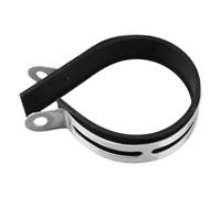 Motorcycle Exhaust Pipe Clamp Stainless Steel Clip Rubber Strip Universal 3.9in Muffler Support