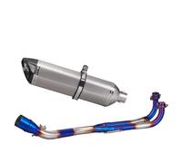 Motorcycle exhaust pipe Compatible With For TMAX500 For Tmax530 Motorcycle Exhaust Front Pipe Round Tail Carbon Fiber Muffler Slip On Line Kit Tube(D)