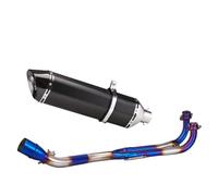 Motorcycle exhaust pipe Compatible With For TMAX500 For Tmax530 Motorcycle Exhaust Front Pipe Round Tail Carbon Fiber Muffler Slip On Line Kit Tube(E)