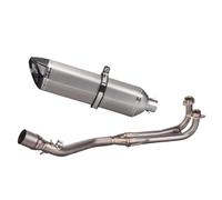 Motorcycle exhaust pipe Compatible With For TMAX500 For Tmax530 Motorcycle Exhaust Front Pipe Round Tail Carbon Fiber Muffler Slip On Line Kit Tube(A)