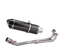 Motorcycle exhaust pipe Compatible With For TMAX500 For Tmax530 Motorcycle Exhaust Front Pipe Round Tail Carbon Fiber Muffler Slip On Line Kit Tube(I)