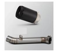 motorcycle exhaust pipe For Aprilia For RSV4 RS-V4 2009-2014 Motorcycle Slip On Line Exhaust Modify Escape Racing Kit Adapter Middle Pipe Carbon Muffler(D)