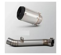 motorcycle exhaust pipe For Aprilia For RSV4 RS-V4 2009-2014 Motorcycle Slip On Line Exhaust Modify Escape Racing Kit Adapter Middle Pipe Carbon Muffler(B)