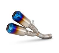 motorcycle exhaust pipe For Ducati For Scrambler 800 821 2015-2025 Slip On Line Motorcycle Exhaust Double Outlet Middle Pipe Connect Muffler With DB Killer(TYPE-B)