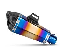 Motorcycle Exhaust Pipe For For CBR500R PCX 51MM Muffler Hexagon Escape Tube Silencer Noise Sound Eliminator Parts Exhaust Silencer(BLUE)