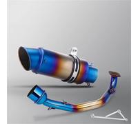 Motorcycle Exhaust Pipe For GY6 125 150 125CC 150CC Slip On Scooter 51mm Exhaust Muffler Front Link Pipe With Bracket Connection Muffler Exhaust(Color 8)