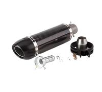Motorcycle Exhaust Pipe For Suzuki For GSR 600 For CBR125 R1 Motorcycle Exhaust 51mm Inlet Universal Motorbike Muffler Silencer Real Carbon Fiber Pipe Exhaust Pipe Silencer