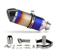 Motorcycle Exhaust Pipe For Suzuki GSX-R125 GSX R125 38-51mm 370MM Muffler Stainless Steel Escape Tube Silencer Removable Exhaust Silencer(Color 9)