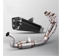 Motorcycle exhaust pipe For Y-AMAHA MT-09 FZ09 2021 2022 2023 Motorcycle Exhaust Modified Front Link Pipe(Black- Silver)
