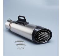 Motorcycle exhaust pipe For Y-AMAHA YZF R3 Mt03 XMAX For SUZUKI GSX250 For H-ONDA Pcx125 Cbr250rr Crf150 60mm Motorcycle Exhaust Pipe Muffler Silencers Exhaust Pipe(Silver)