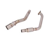 motorcycle exhaust pipe For YZF R15 R125 V3 V4 2017-2021 YZF-R15 MT-15 Motorcycle GP Exhaust Pipe Escape Moto Muffler Front Link Pipe Slip On(Silver 2017-2019)
