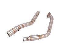motorcycle exhaust pipe For YZF R15 R125 V3 V4 2017-2021 YZF-R15 MT-15 Motorcycle GP Exhaust Pipe Escape Moto Muffler Front Link Pipe Slip On(Silver 2020-2021)