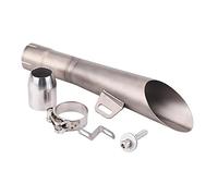 Motorcycle Exhaust Pipe Muffler Tip, Universal Muffler Stainless Steel Exhaust Pipe Muffler (Titanium Color) Exhaust System Modifications