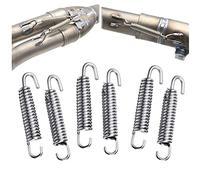 Motorcycle Exhaust Pipe Springs, 6 Pcs Stainless Steel 65mm Motorcycle Exhaust Springs Muffler Exhaust Pipe Spring Hooks (Silver)