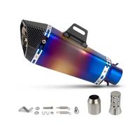 Motorcycle exhaust silencer Motorcycle Exhaust Universal 51MM Interface Muffler Middle Section For MT15 R3 CBR500R(Style C)