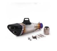 Motorcycle exhaust silencer Universal Motorcycle Exhaust 51mm Muffler Silencer Double Hole Baffle For Z900 MT 07 CB650F NC700 RC390 R15(Style C)