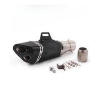 Motorcycle exhaust silencer Universal Motorcycle Exhaust 51mm Muffler Silencer Double Hole Baffle For Z900 MT 07 CB650F NC700 RC390 R15(Style F)