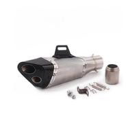 Motorcycle exhaust silencer Universal Motorcycle Exhaust 51mm Muffler Silencer Double Hole Baffle For Z900 MT 07 CB650F NC700 RC390 R15(Style A)