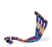 Motorcycle Exhaust Slip-On Front Link Pipe Escape Moto Full System Moveable Connect For CBR650R CBR650F CBR650 CB650F Slip On Motorcycle Accessories Exhaust(Blu)