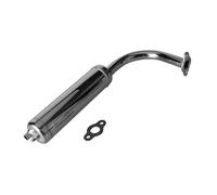 Motorcycle Exhaust Universal Pipe For 80cc 60cc 49cc 50cc Electric Bicycle Engine 80cc Exhaust Pipe Exhaust Muffler Motorcycle Slip On Middle Intermediate Connecting Pipe(Silver)