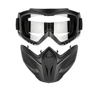 Motorcycle Face Cover Anti Fog,with Detachable Goggles Windproof Dustproof Shield - 2 in 1 Adjustable Face Shield for Welding | for Men Ski Cycling Riding Work Gardening