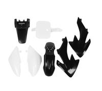 Motorcycle Fairing Body Work Kit, Plastic 7 - Piece Splash Guard Set, Black and White for CRF50 XR50 50cc to 160cc - Durable ABS Plastic, Easy Installation, Universal Fit for Dir (Four Black and